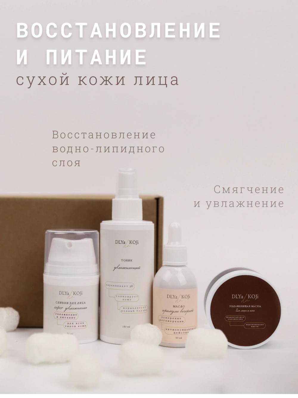 Beauty box «Восстановление и питание сухой кожи лица» – DLYa KOJi da